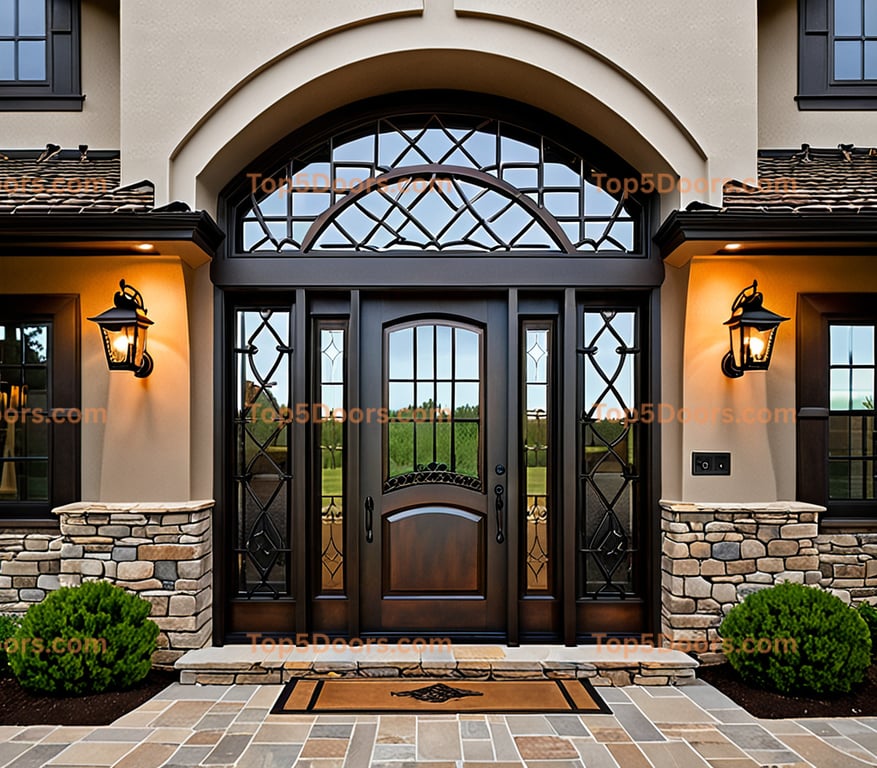 Maine wrought iron solid panel mountain lodge Door