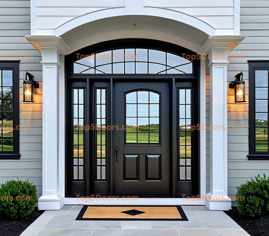 Maryland glass paneled modern farmhouse Door