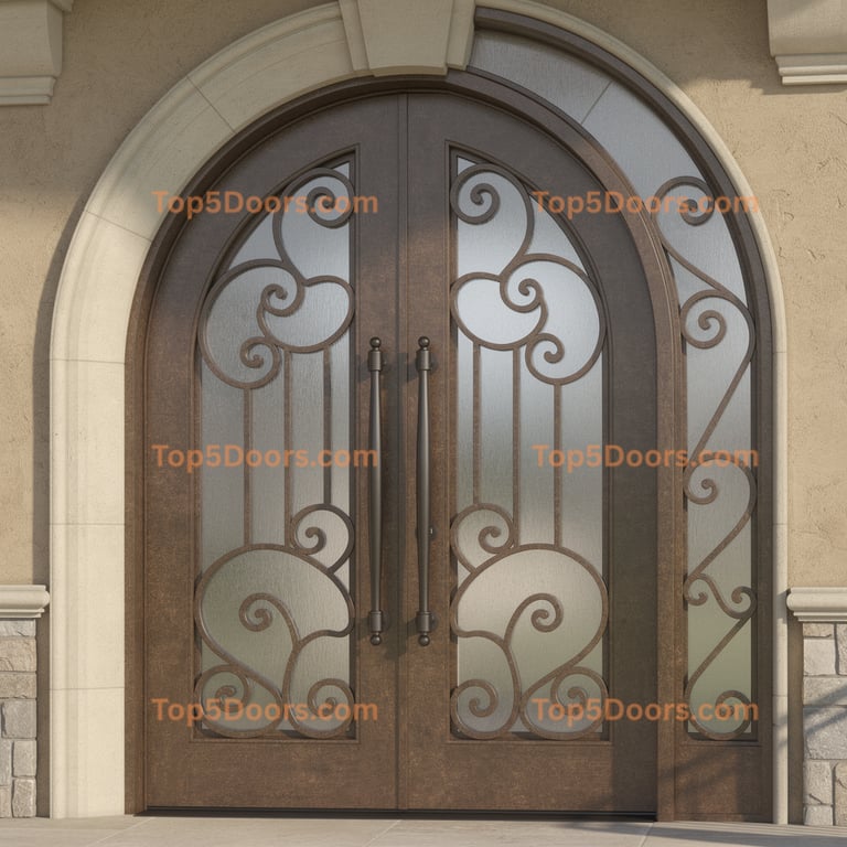 Maryland wrought iron arched double french country Door