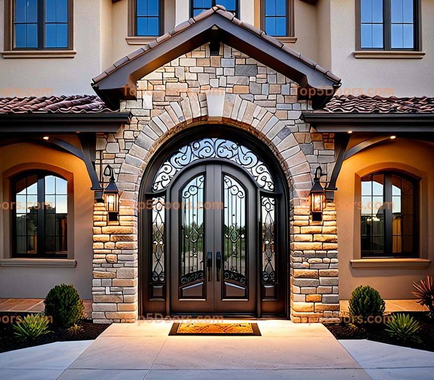 Maryland wrought iron arched single southwestern Door