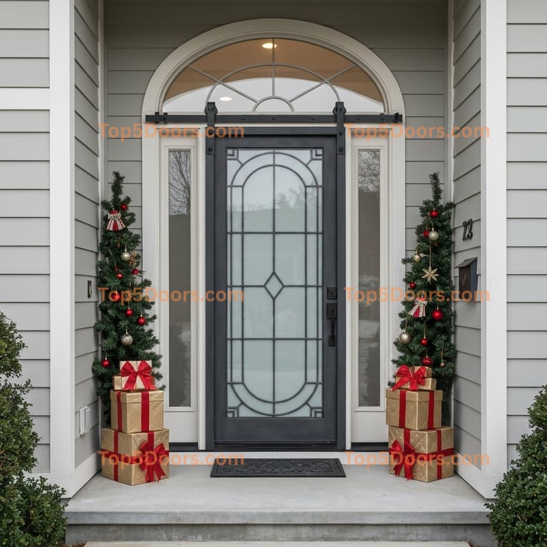 Maryland wrought iron barn door japanese zen Door