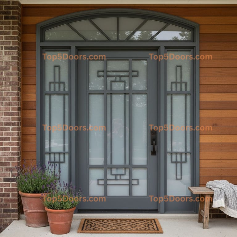 Maryland wrought iron french door mid-century modern Do