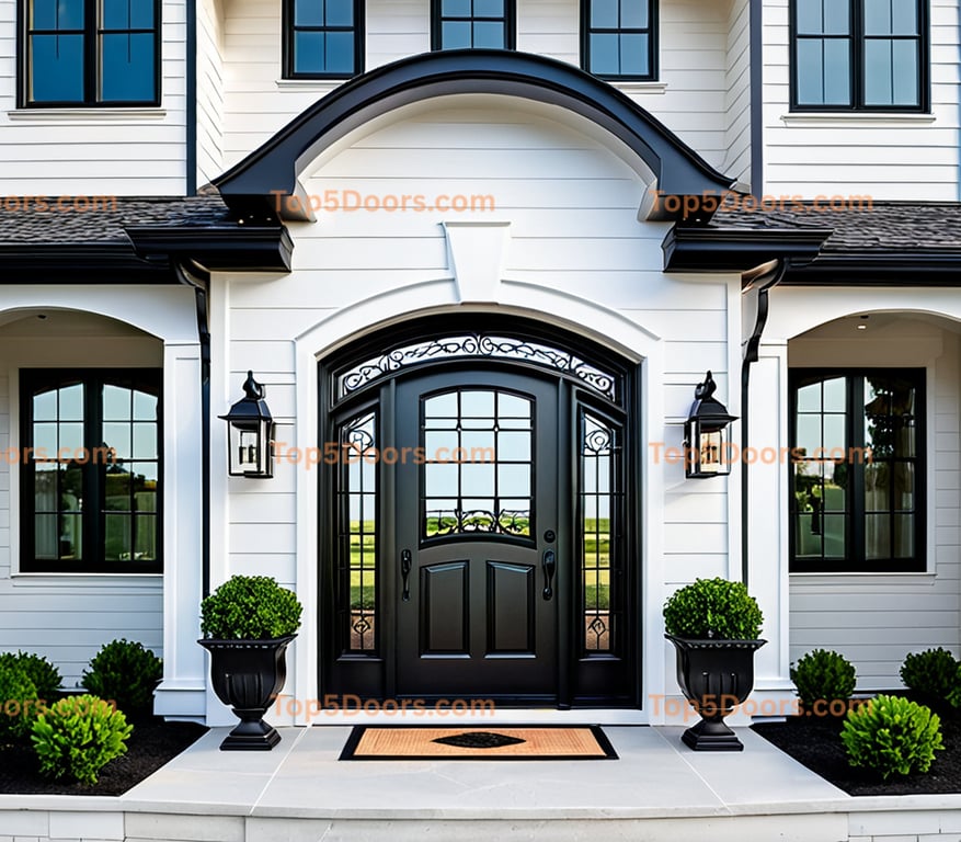 Maryland wrought iron glass paneled cape cod Door