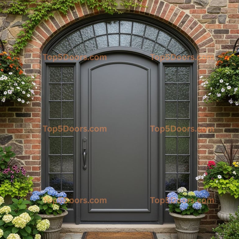 Maryland wrought iron solid panel french country Door