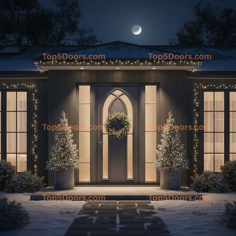 Maryland wrought iron solid panel scandinavian Door