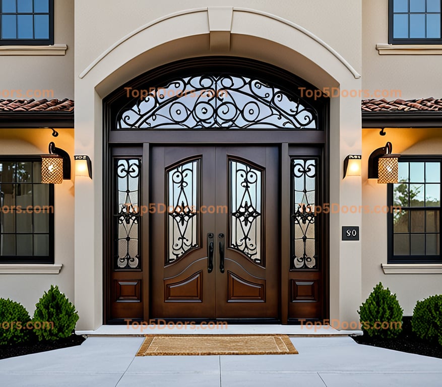 Maryland wrought iron steel frame minimalist Door