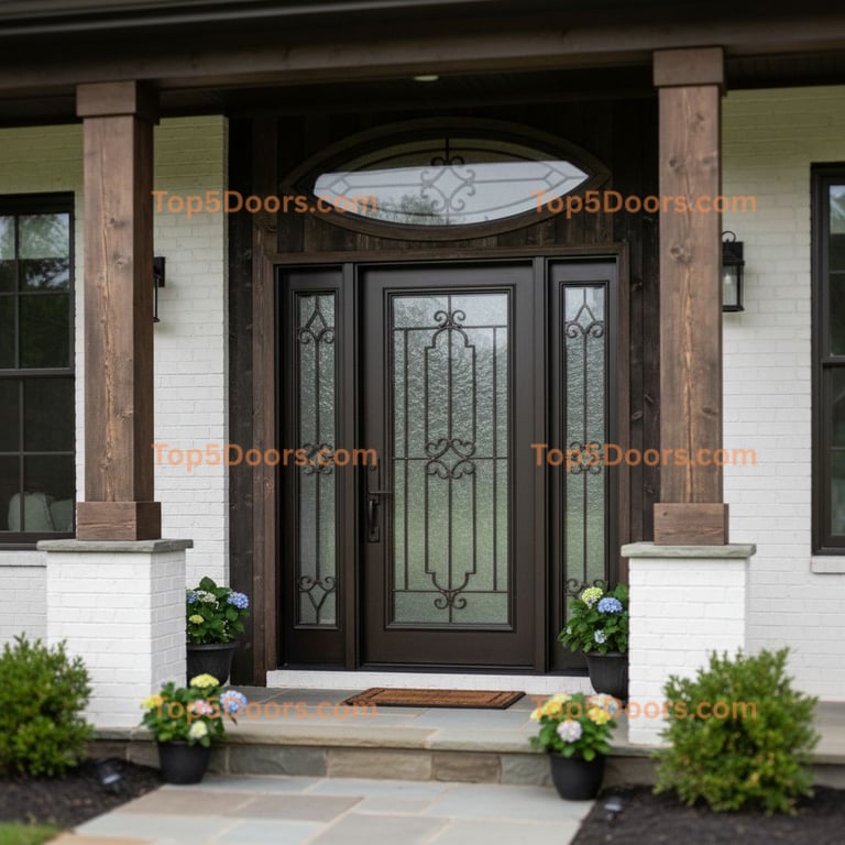 Maryland wrought iron steel frame modern farmhouse Door