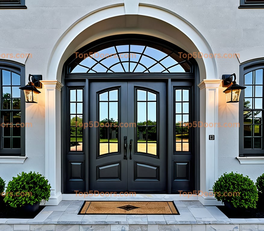 Massachusetts arched double french country Door