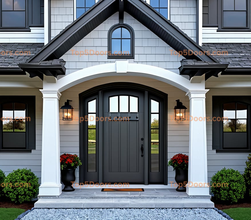 Massachusetts arched single craftsman Door