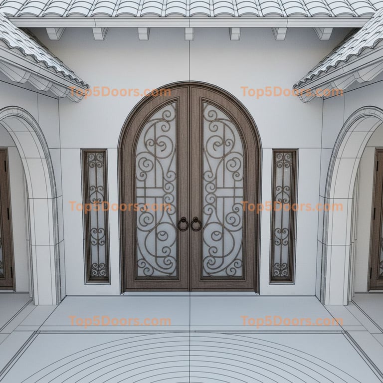 Massachusetts wrought iron arched double spanish coloni