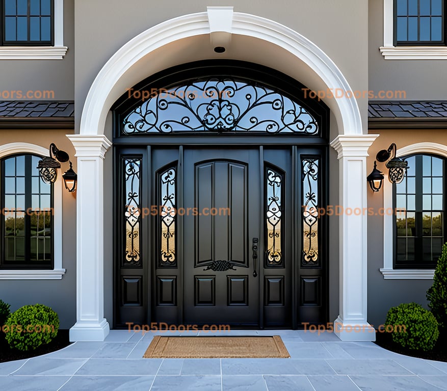 Massachusetts wrought iron arched double french provinc