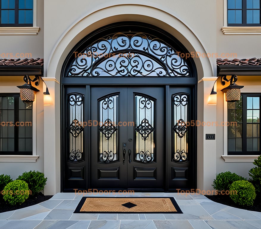 Massachusetts wrought iron double minimalist Door