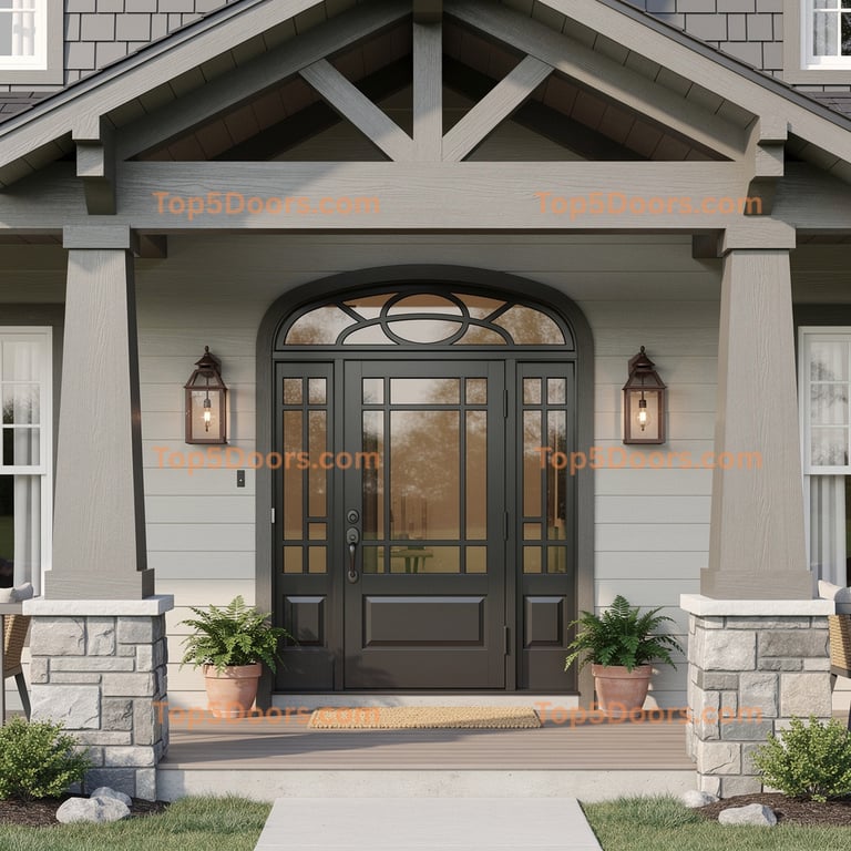 Massachusetts wrought iron french door craftsman Door