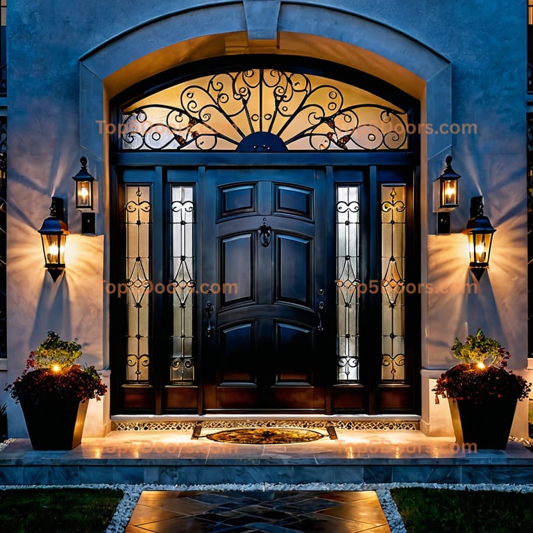 Massachusetts wrought iron solid panel mediterranean Do