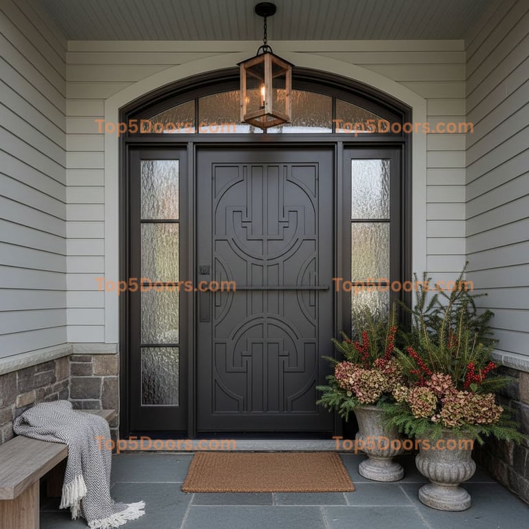 Massachusetts wrought iron solid panel scandinavian Doo