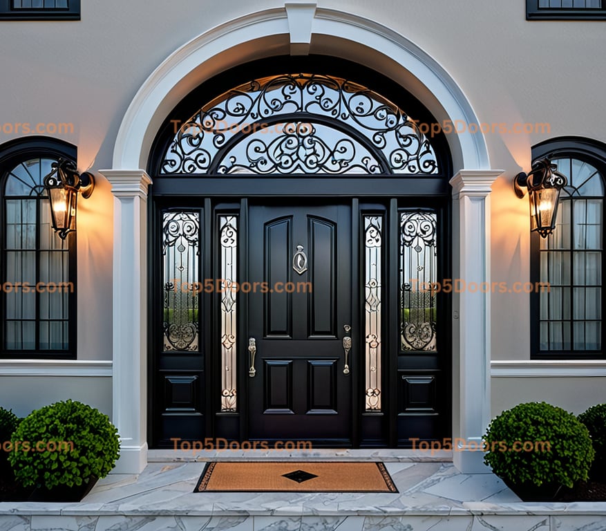 Massachusetts wrought iron steel frame victorian Door