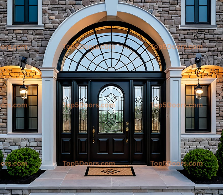 Michigan glass paneled french provincial Door