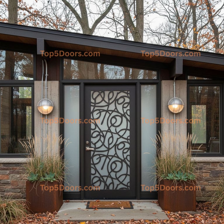 Michigan single mid-century modern Door