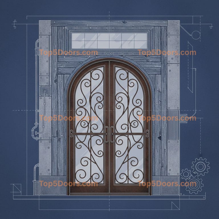 Michigan wrought iron arched double industrial Door