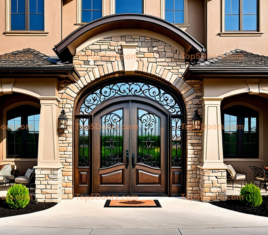 Michigan wrought iron arched single french provincial D