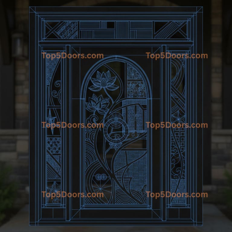 Michigan wrought iron arched single craftsman Door