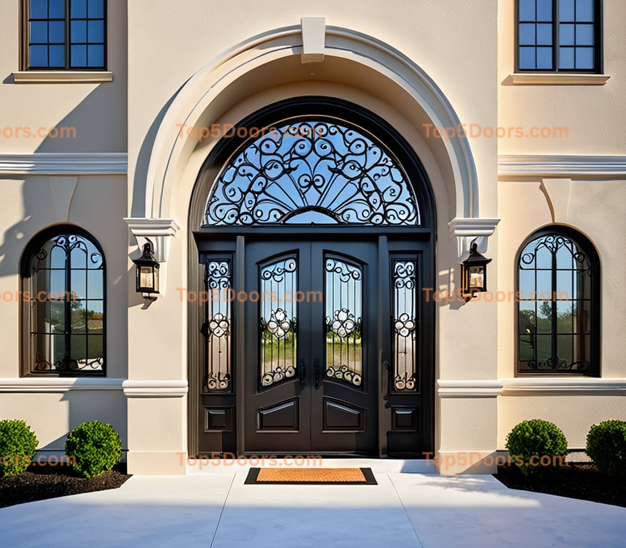 Michigan wrought iron arched single modern Door