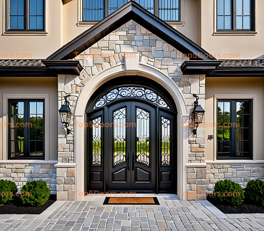 Michigan wrought iron solid panel french provincial Doo