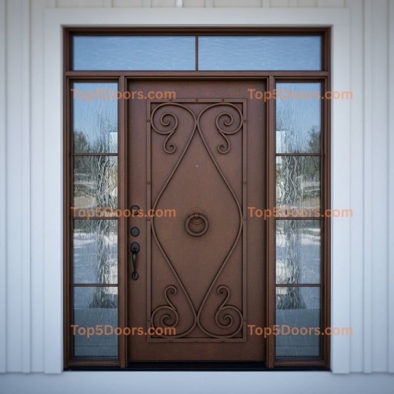 Michigan wrought iron solid panel scandinavian Door