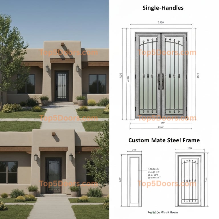 Michigan wrought iron steel frame southwestern Door