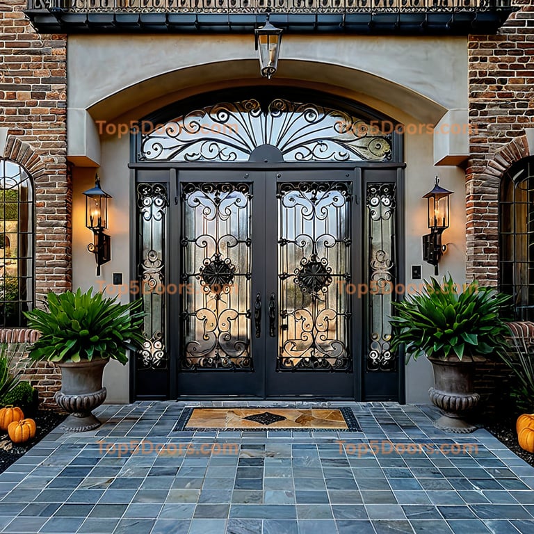 Michigan wrought iron steel frame spanish colonial Door