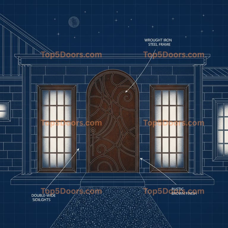 Michigan wrought iron steel frame industrial Door