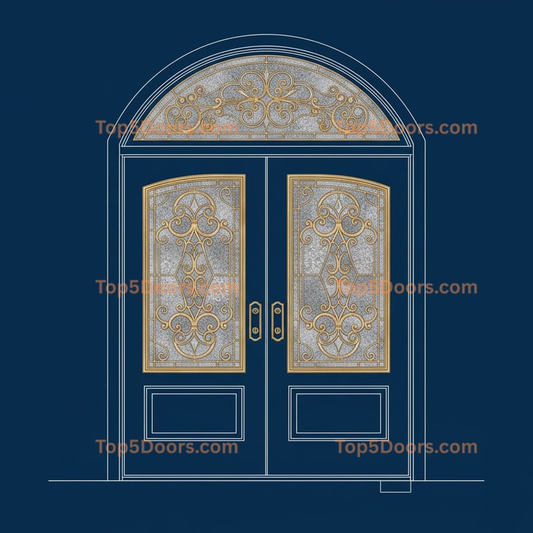 Minnesota arched double modern farmhouse Door