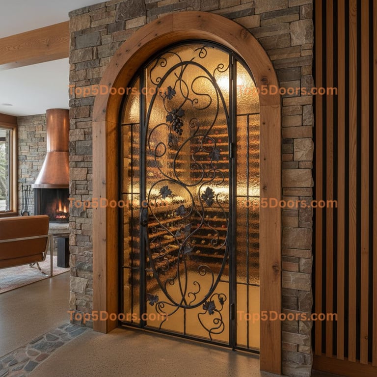 Minnesota wine cellar door mid-century modern Door