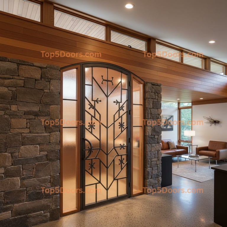 Minnesota wine cellar door mid-century modern Door