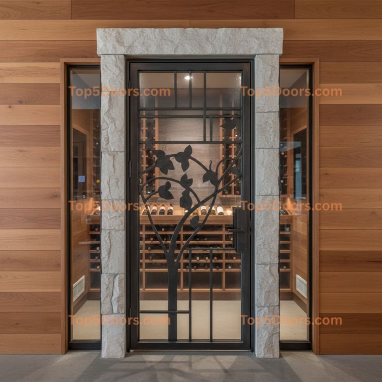 Minnesota wine cellar door mid-century modern Door