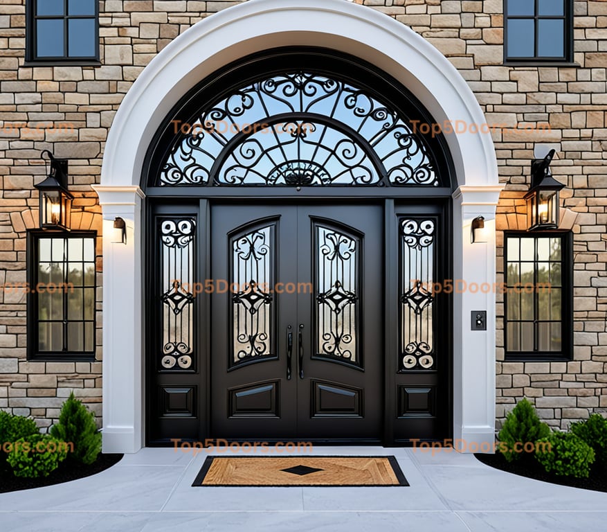 Minnesota wrought iron arched double industrial Door