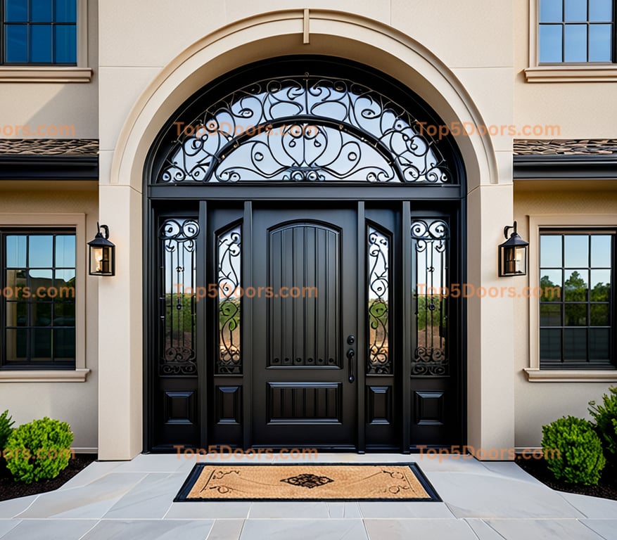 Minnesota wrought iron arched single korean modern Door