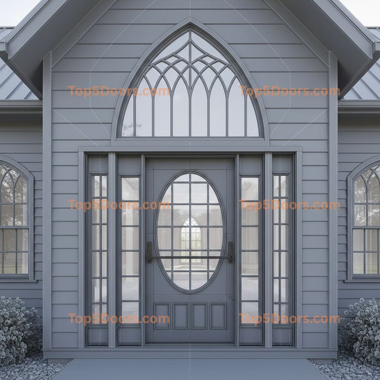 Minnesota wrought iron glass paneled victorian Door