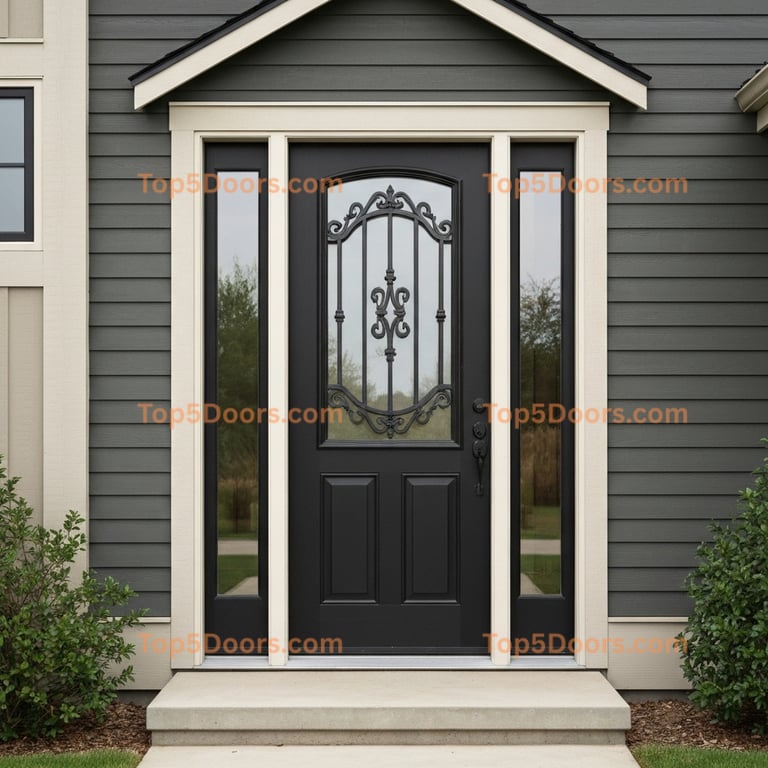 Minnesota wrought iron single scandinavian Door