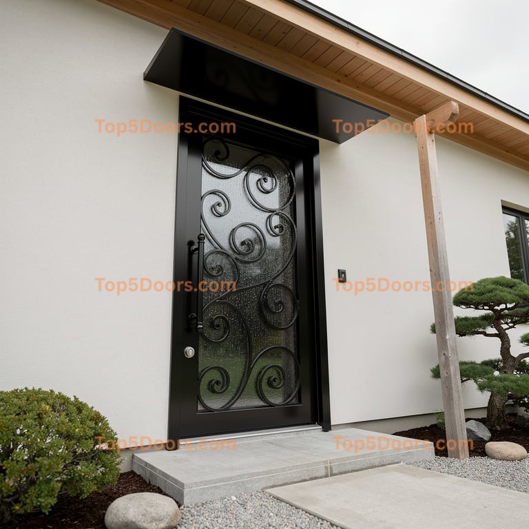 Minnesota wrought iron single japanese zen Door