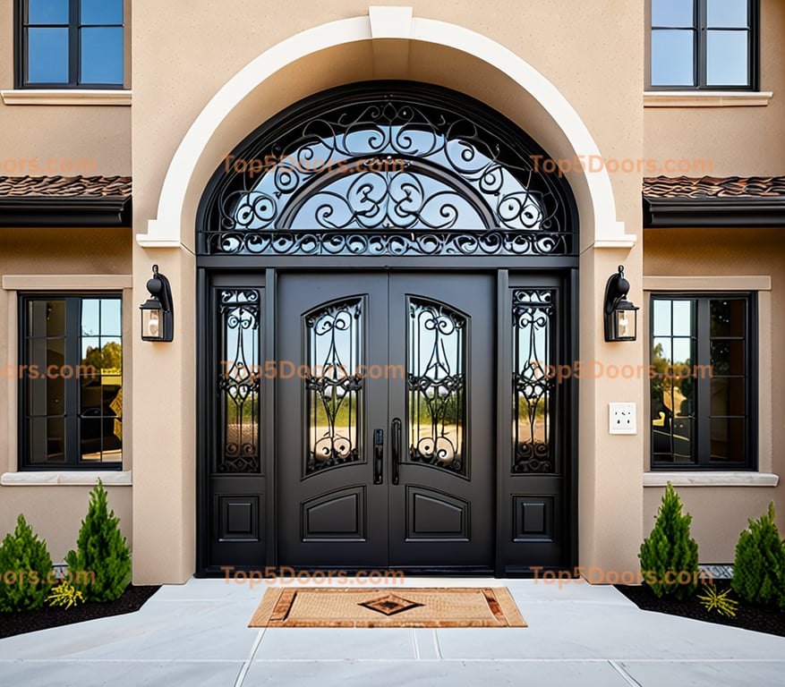 Minnesota wrought iron single scandinavian Door