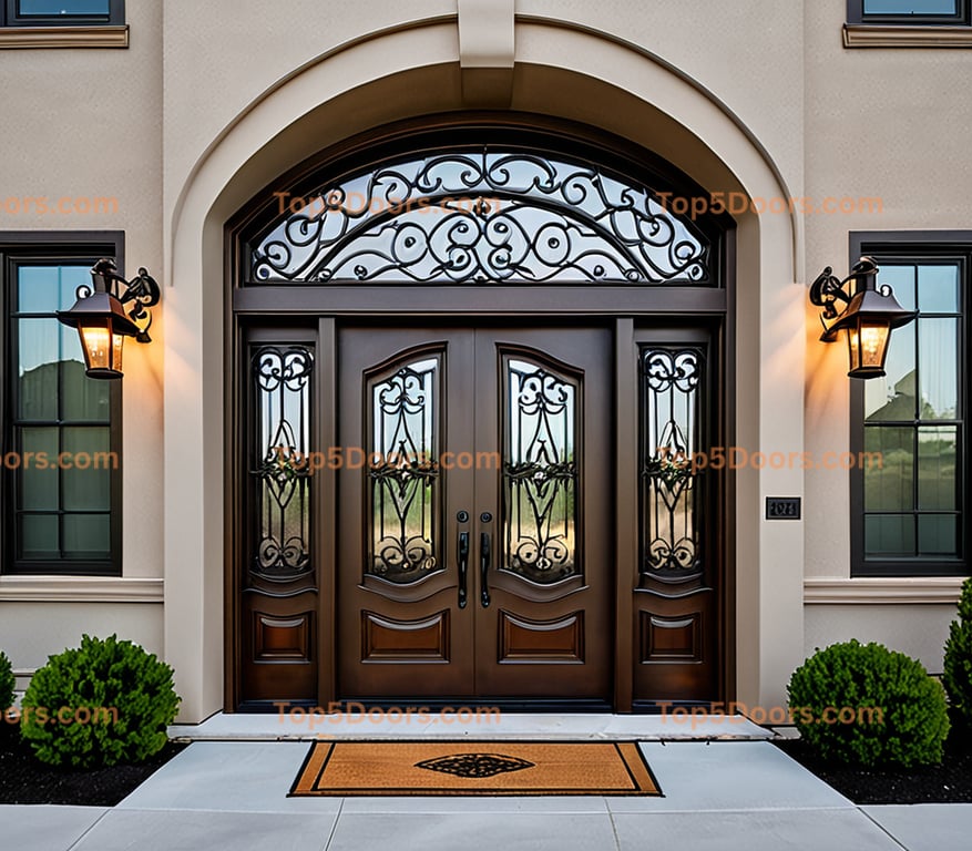 Minnesota wrought iron steel frame victorian Door