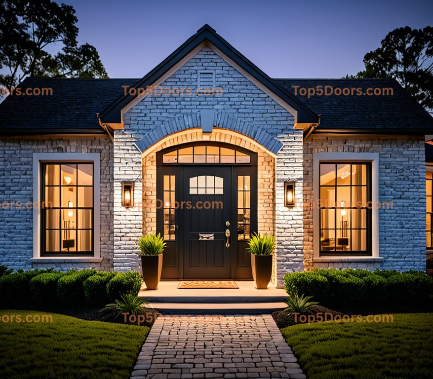 Mississippi arched double mid-century modern Door