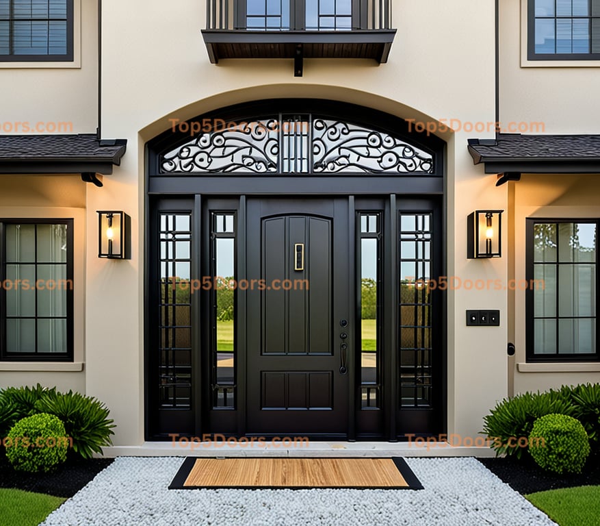 Mississippi wrought iron double japanese zen Door