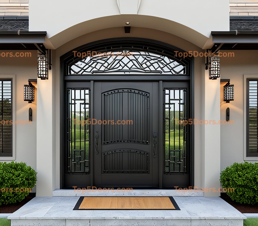 Mississippi wrought iron double japanese zen Door