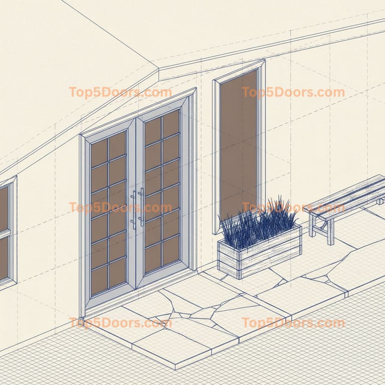 Mississippi wrought iron double mid-century modern Door