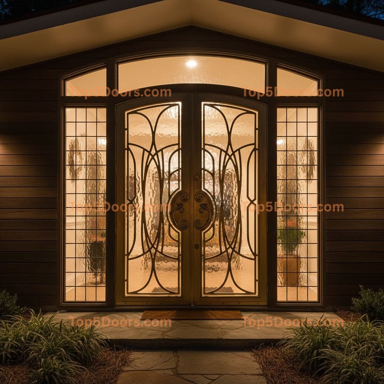Mississippi wrought iron double mid-century modern Door