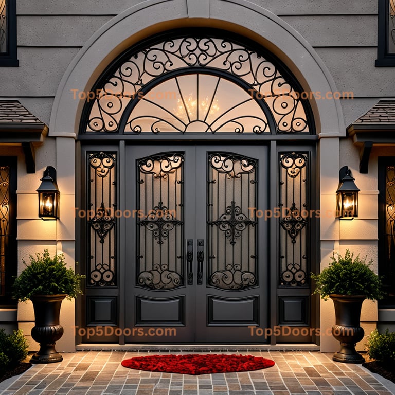 Mississippi wrought iron double mountain lodge Door