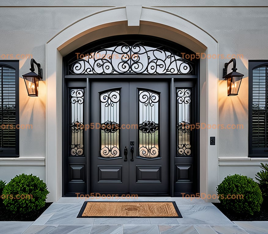 Mississippi wrought iron french door industrial Door