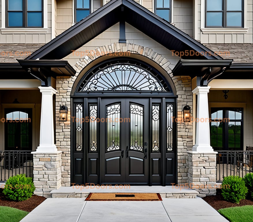 Mississippi wrought iron glass paneled craftsman Door